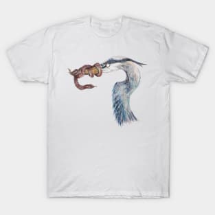 Snake Blue Heron T-Shirt